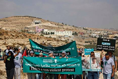 Combatants for Peace activists protested in early October against the Israeli occupation and for water supply to Palestinian villages in the southern hills of Hebron.