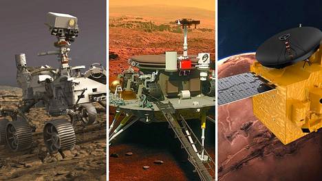 Yhdysvallat ja Kiina lähettävät tutkimuslaitteen Marsin pinnalle, Yhdistyneet arabiemiirikunnat satelliitin kiertämään punaista planeettaa.