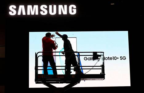 Samsungin valomainosta viriteltiin kuntoon Las Vegasin teknologiatapahtumassa tammikuussa.