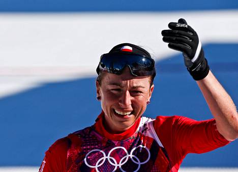 Justyna Kowalczyk voitti Sotšissa vuonna 2014 olympiakultaa 10 kilometrin perinteisen hiihtotavan kilpailussa.