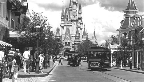 Tyypillinen 1900-luvun alun amerikkalainen pääkatu johdattelee Disneyn Maailmassa ihmiset portilta kohti prinsessa Ruususen linnaa ja keskusaukiota. Matkan voi tehdä vaihtoehtoisesti hevosettomalla raitiovaunulla, höyryautolla tai hevosrattailla.