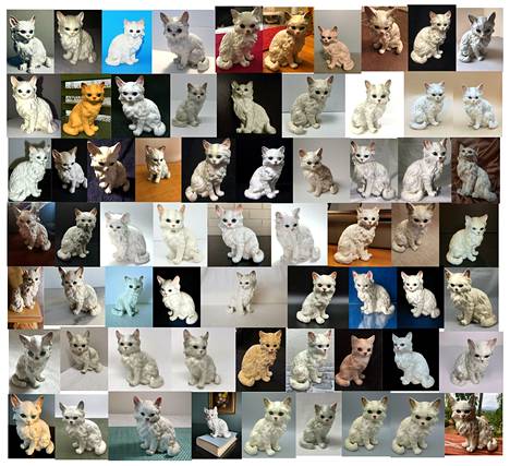 Penelope Umbrico: Used Same White Ceramic Cats / eBay, (2014-2022)