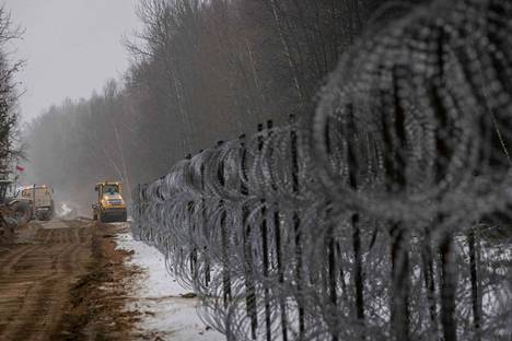 Kuva Valko-Venäjän ja Puolan rajalta tammikuulta. 