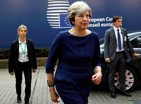 Theresa May saapui Brysseliin torstaina 19. lokakuuta.