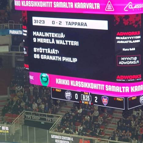 Waltteri Merelä scored two goals in the TPS–Tappara match.  The second hit for Kirvesrinto was actually scored by Taylor Matson.