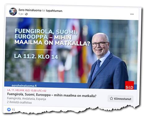 Eero Heinäluoma kertoi vierailustaan Facebookissa.
