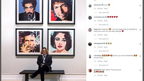 Johnny Depp esitteli tekemiään muotokuvia Instagramissa.