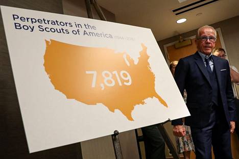 The Boy Scouts of America -partiojärjestön hyväksikäyttötapauksia esiteltiin medialle huhtikuussa 2019 New Yorkissa.