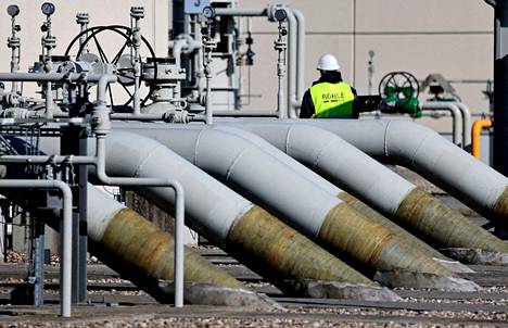 Nord Stream 1 -kaasuputkistoa Lubminissa Saksassa maaliskuussa kuvattuna.