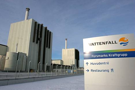 Vattenfallin ydinvoimalaitokset Forsmarkissa tuottavat kuudesosan Ruotsissa vuosittain käytettävästä sähköstä. Kuva vuodelta 2007.