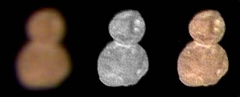 Luotain New Horizons kuvasi viime tammikuussa jäisellä Kuiperin vyöhykeellä kohteen, joka sai tiistaina uuden nimen. Ohessa kuvia Arrokothista eri suodattimilla kuvattuna.