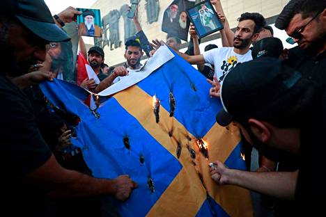 The Swedish flag was burned in Baghdad in July. 
