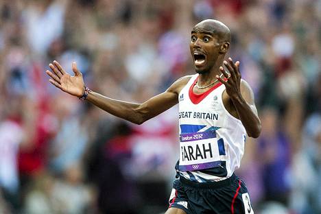 Mo Farah juoksi elokuussa 5 000 ja 10 000 metrin kultaa Lontoon olympialaisissa.