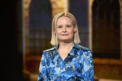 Perussuomalaisten puheenjohtaja Riikka Purra kuvattiin MTV:n tentissä keskiviikkona.
