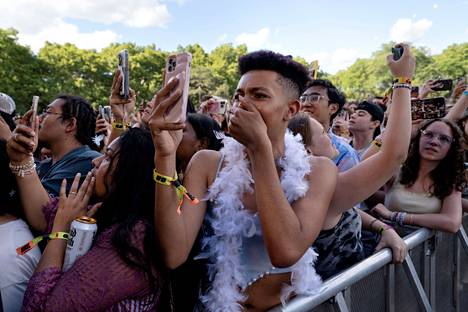 Fans watched Carpenter's performance in ecstasy at the Governors Ball festival in New York.