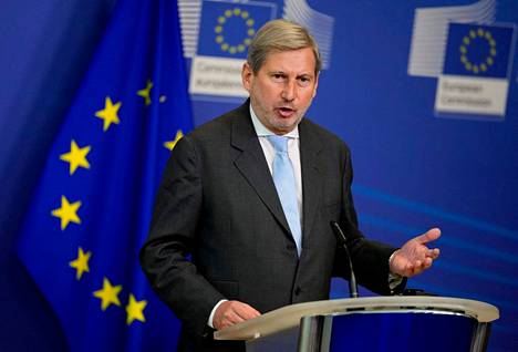 EU:n budjettikomissaari Johannes Hahn esitteli komission esityksen EU:n uusiksi rahanlähteiksi keskiviikkona Brysselissä.