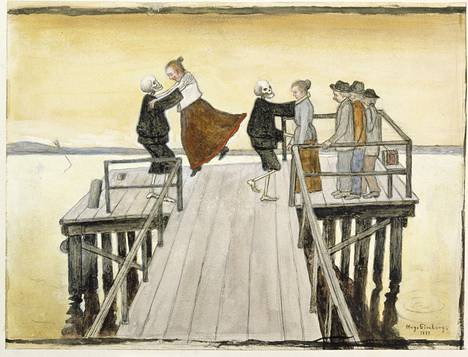 Hugo Simberg: Tanssi sillalla, 1899.