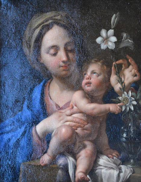 Francesco Trevisanin (1656–1746) maalauksessa Jeesus-lapsi osoittaa kärsimyskukkaa Neitsyt Marialle. Kärsimyskukan (Passiflora sp.) kymmenen terälehteä symboloivat opetuslapsia, poisluettuina petollinen Juudas ja kieltäjä-Pietari. Maalauksen yksityiskohta on mukana The Secret Language of Flowers -teoksessa (Musée du Louvre, 2019).