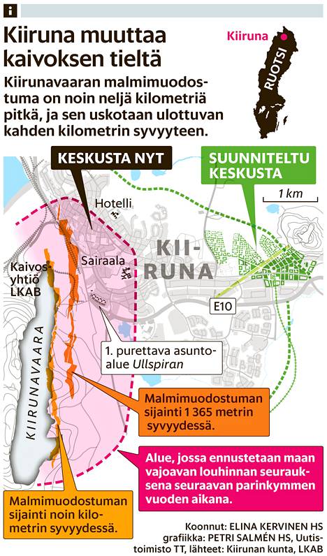 Vanha Kiiruna revitään nyt rautamalmikaivoksen tieltä – vaihtokuvat  näyttävät muutoksen - Ulkomaat 