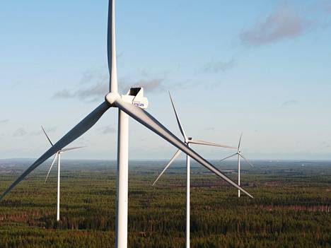 Santavuoren tuulivoimapuisto Ilmajoella Etelä-Pohjanmaalla.