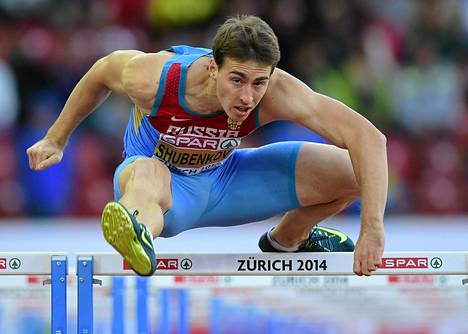 Sergei Shubenkov oli nopein 110 metrin aidoissa.