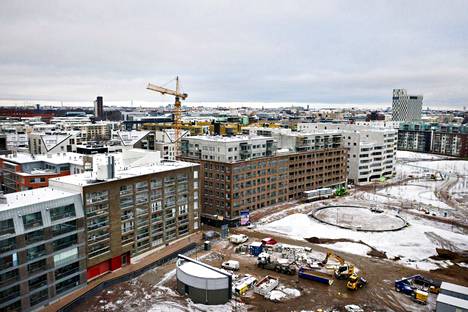 Malagankadulla Helsingissä rakennettiin hitas-taloa vuonna 2019.