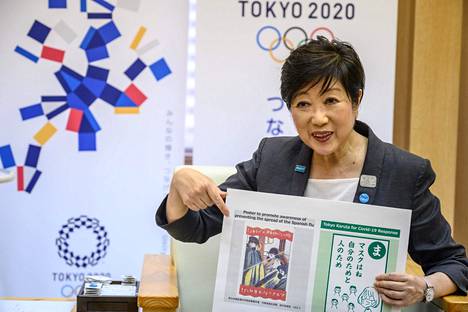 Tokion kuvernööri Yuriko Koike AFP:n haastattelussa Tokiossa kesäkuussa.