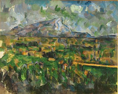 Paul Cézanne: Mont Sainte-Victoire, 1902–6, öljy kankaalle. – Philadelphia Museum of Art.