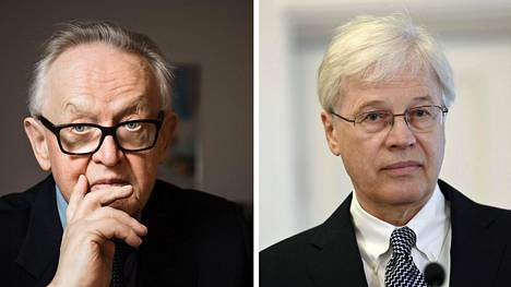 Presidentti Martti Ahtisaari ja professori Bengt Holmström.