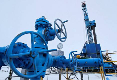 Gazpromin Bovanenkovon kaasuntuotantolaitos Jamalin arktisella niemimaalla Venäjän Siperiassa.