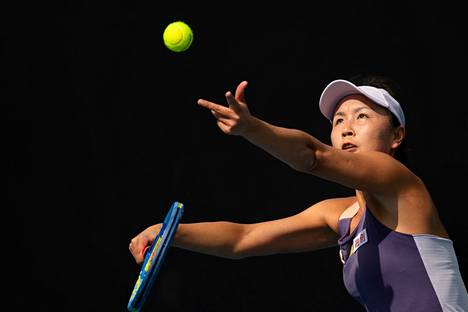 Peng Shuai Melbournen turnauksessa tammikuussa 2020.