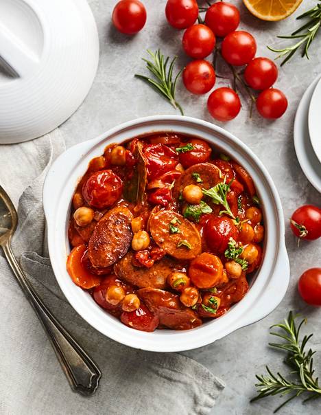 A pot made of vegan chorizo ​​goes on many diets. 