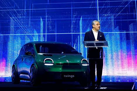 Renault Group CEO Luca de Meo gave a speech next to the Renault Twingo electric car in Paris in November last year.