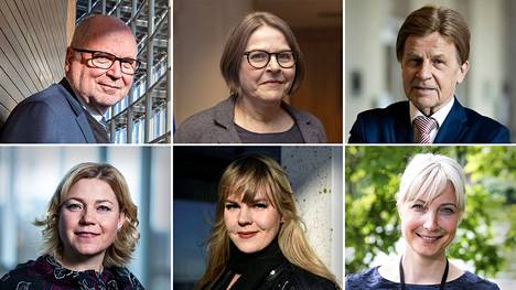 Eero Heinäluoma (sd), Heidi Hautala (vihr), Mauri Pekkarinen (kesk), Henna Virkkunen (kok), Alviina Alametsä (vihr) ja Laura Huhtasaari (PS).