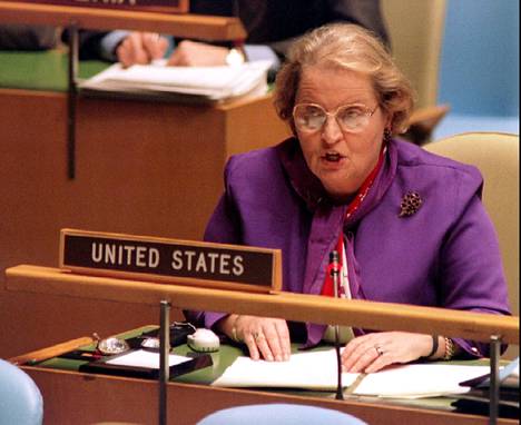 Madeleine Albright Yhdysvaltain YK-lähettiläänä vuonna 1994.