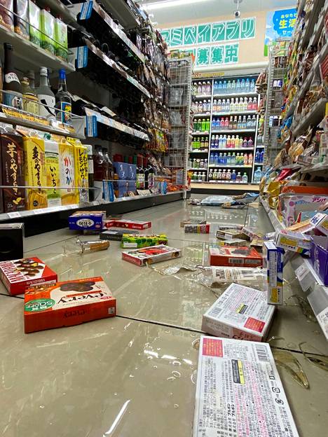 The quake had shaken the store shelves in Sendai.