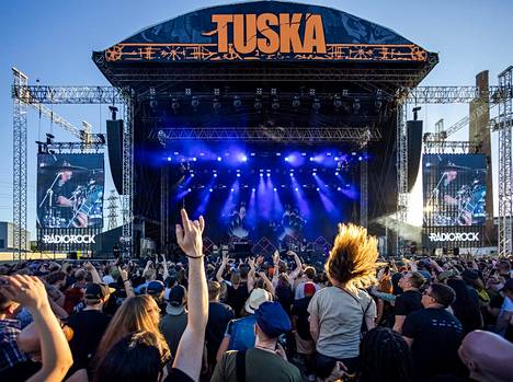 Helsingin Suvilahdessa vietettiin Tuska-festivaalia heinäkuussa 2022.