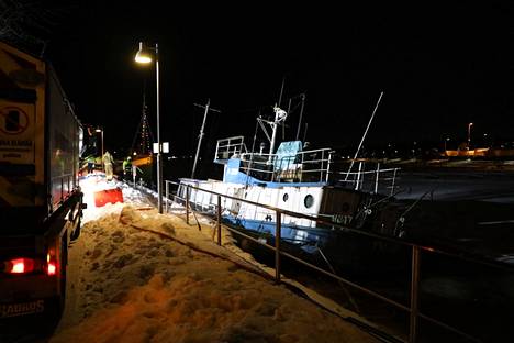 The fire department pumped the water away from the ship and left one pump on the scene.