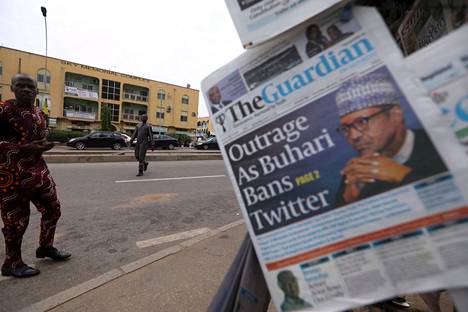 The Guardian kertoi Nigerian Twitter-kiellosta lauantaina. Kuva Abujasta, Nigeriasta.