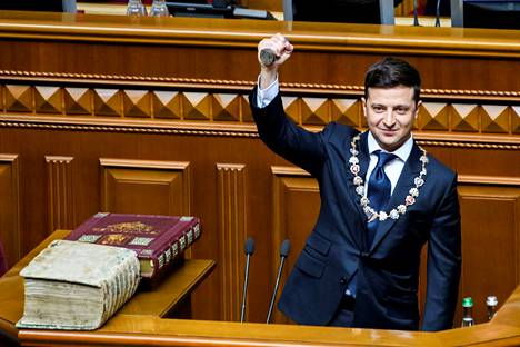 Volodymyr Zelenskyi became president in 2019 after winning the election, his most significant political experience being television comedies criticizing the politics of the day.