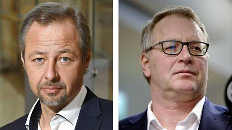 UPM:n työmarkkinajohtaja Jyrki Hollmén ja Paperiliiton puheenjohtaja Petri Vanhala.