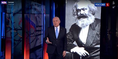 Ajankohtaisohjelma Vesti nedelin juontaja Dmitri Kiseljov puhui viime sunnuntaina katsojille venäläisvastaisuudesta Euroopassa ja siteerasi muun muassa filosofi Karl Marxia.