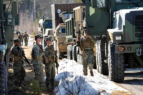 Yhdysvaltain joukkoja harjoitteli Östersundissa Ruotsissa huhtikuussa.