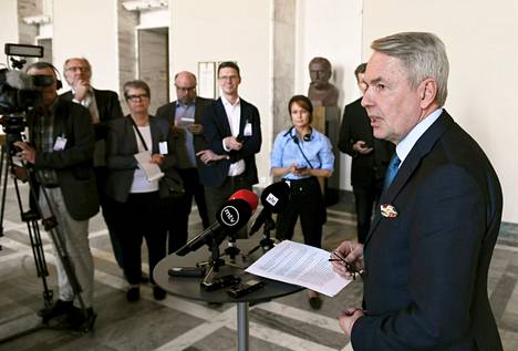 Ulkoministeri Pekka Haavisto vastasi keskiviikkona toimittajien kysymyksiin Nato-hakemuksesta ja Turkin vastustuksesta.