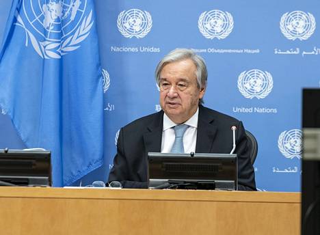 YK:n pääsihteeri Antonio Gueterres YK:n päämajassa 23. lokakuuta.