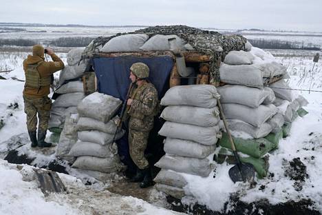 Ukrainan armeijan joukkoja eturintamalla Luhanskin alueella tammikuun alussa. 