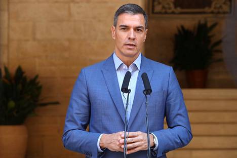Espanjan pääministeri Pedro Sánchez piti tiedotustilaisuutta elokuun alussa Palma de Mallorcan kaupungissa.