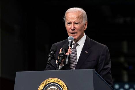 Yhdysvaltain presidentti Joe Biden Poughkeepsiessä New Yorkissa torstaina.