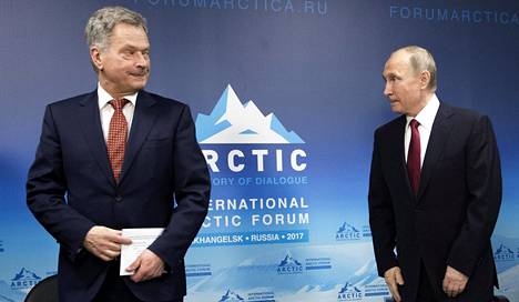 Tasavallan presidentti Sauli Niinistö ja Venäjän presidentti Vladimir Putin tapasivat maaliskuussa kansainvälisessä arktisessa foorumissa Venäjällä.