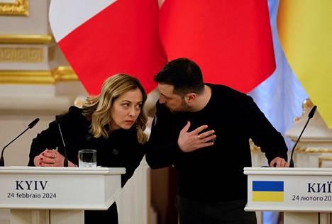 Zelenskyi and Italian Prime Minister Giorgia Meloni spoke at a press conference in Kyiv.